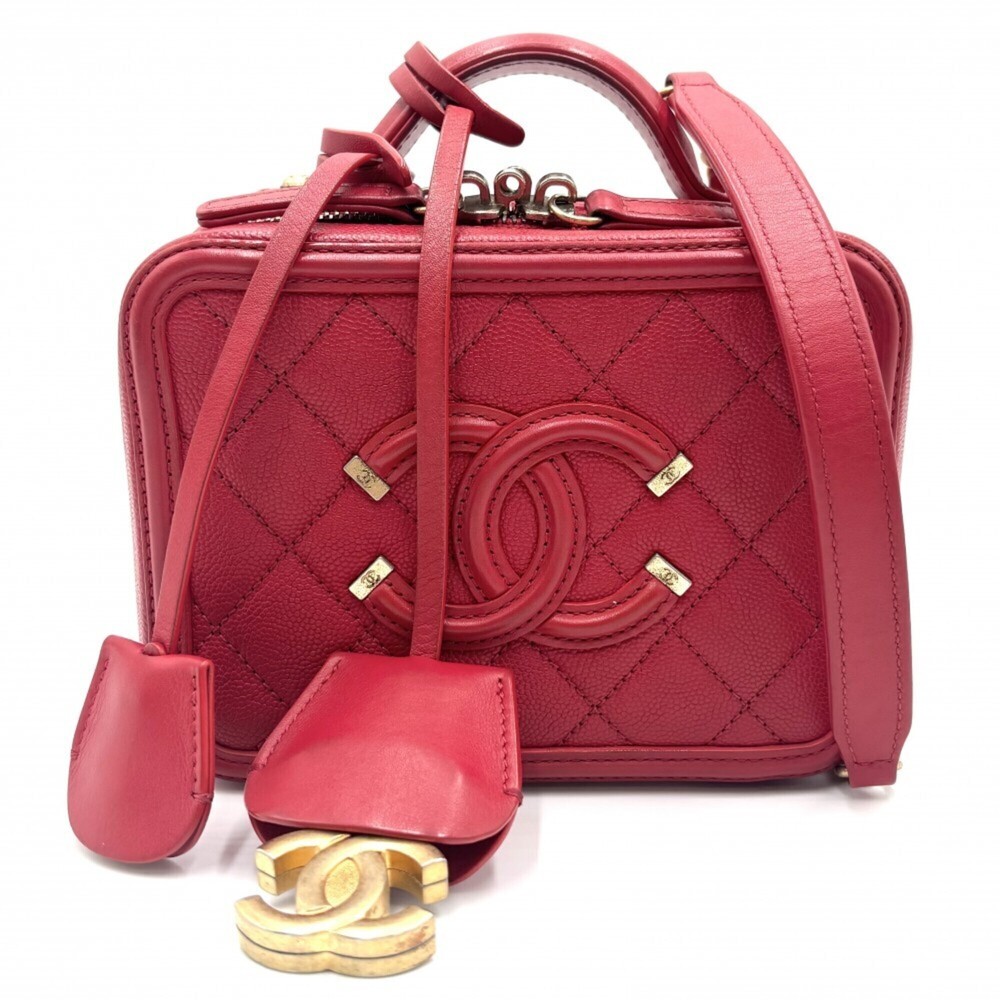 Chanel Women's Matelassé CC Filigree Shoulder Bag, Vanity Mini Pouch, Crossbo...